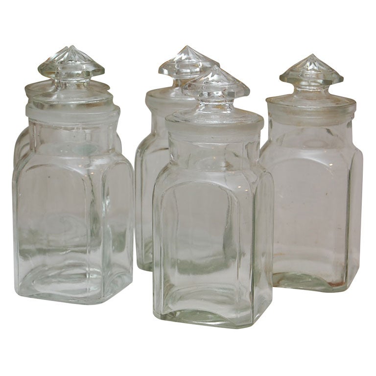 1940
s French Glass Candy Jars