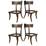 Four Leather  Klismos Chair Frames