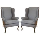Pair Wingback Armchairs