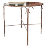 Faux Bamboo Table with Mercury Mirrored Top