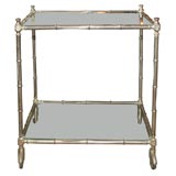 Silver Plate Faux Bamboo Trolley
