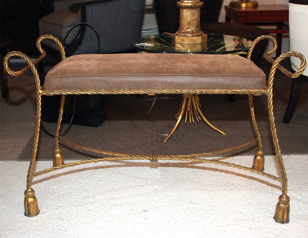 Pair of Gilded Iron Tassel Benches