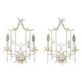 Pair  Faux Bamboo Sconces