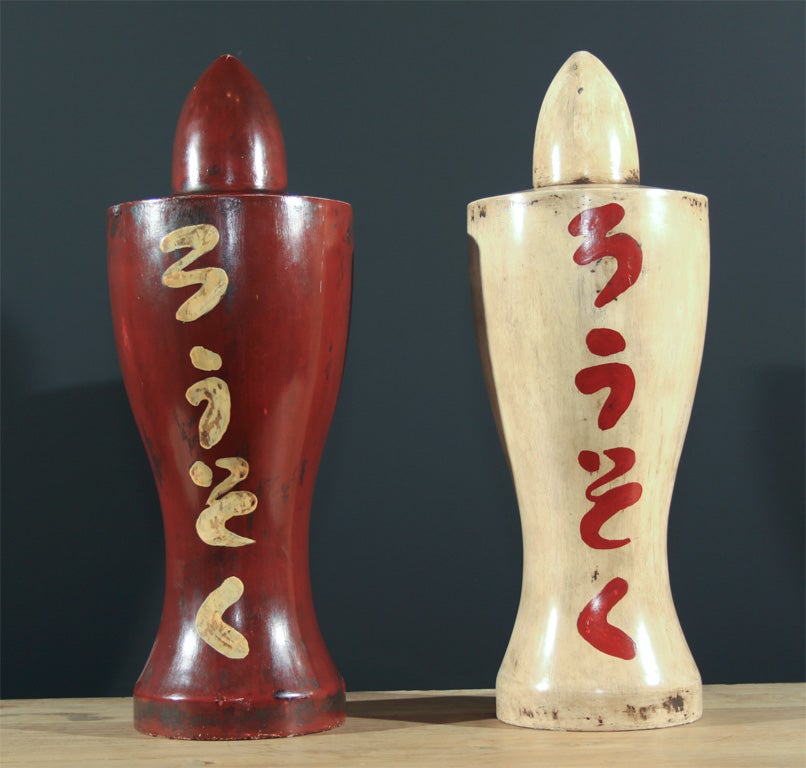 Japanese Lacquered Wood Candle Store Kanban (Shop Signs)