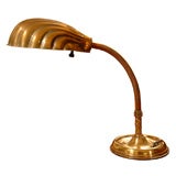 Antique Victorian Brass and Copper Desk Lamp