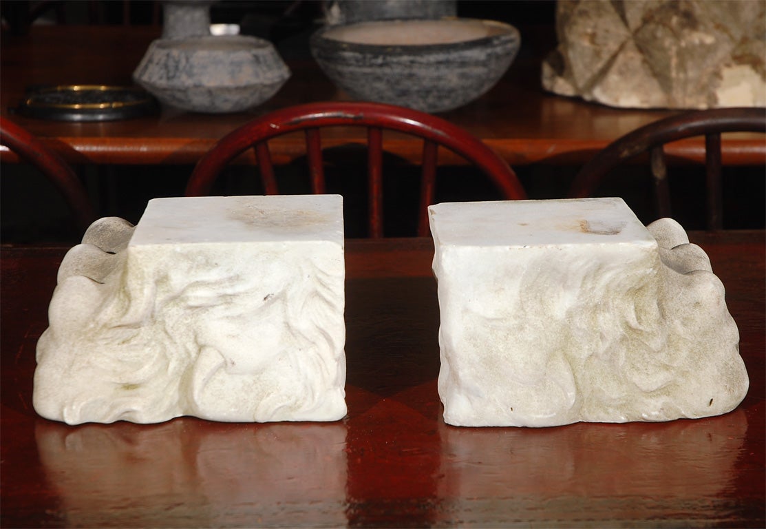 A Pair of Carved Marble Lion Paws, Circa 1820 3