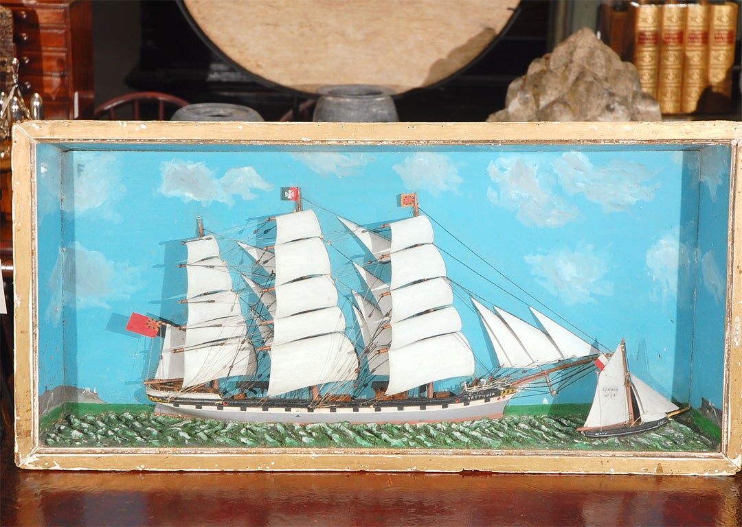 A Diorama of Ship at Sea, Circa 1860