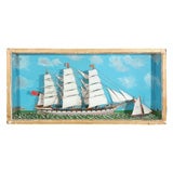 Antique A Diorama of Ship at Sea, Circa 1860