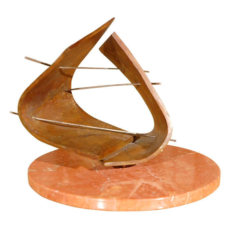 1960s Bronze Sculpture on Marble Base For Sale