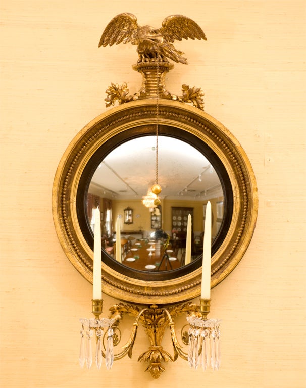 Antique  Regency Convex Mirror
