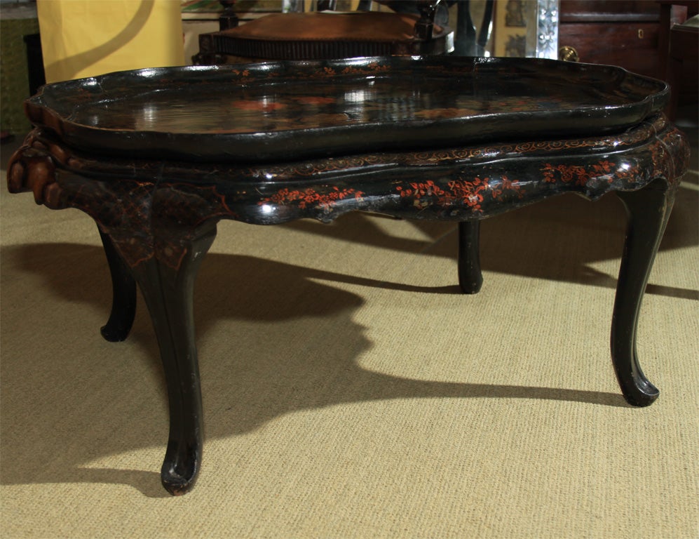 Vintage French Tray Top Cocktail Table