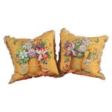 Vintage pair of Hand Painted Cushions