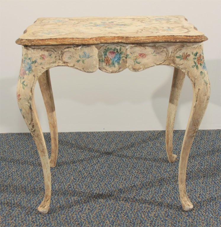Beautiful circa 1870 Italian painted and distressed side table