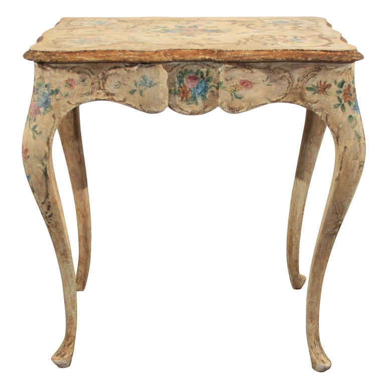 Italian Painted and Distressed Side Table