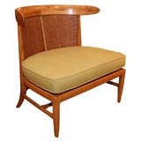 Walnut slipper chair with klismos back