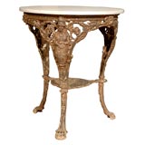 English iron table with marble top, circa 1890