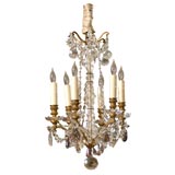 Petite Cut Crystal and Bronze Chandelier, France ca. 1880
