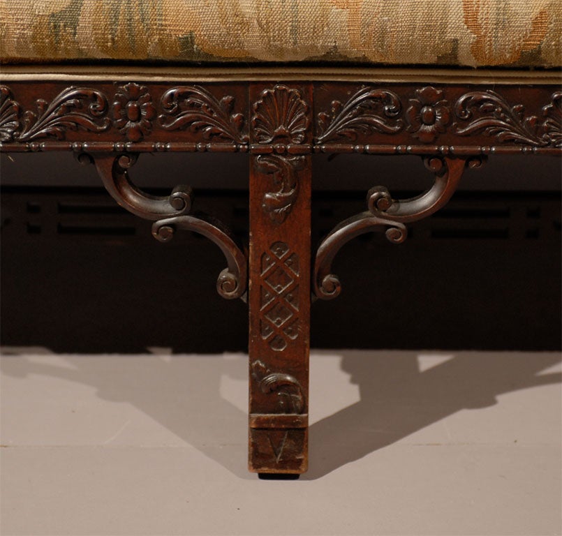 English Chippendale Style Mahogany Camelback Sofa ca. 1890