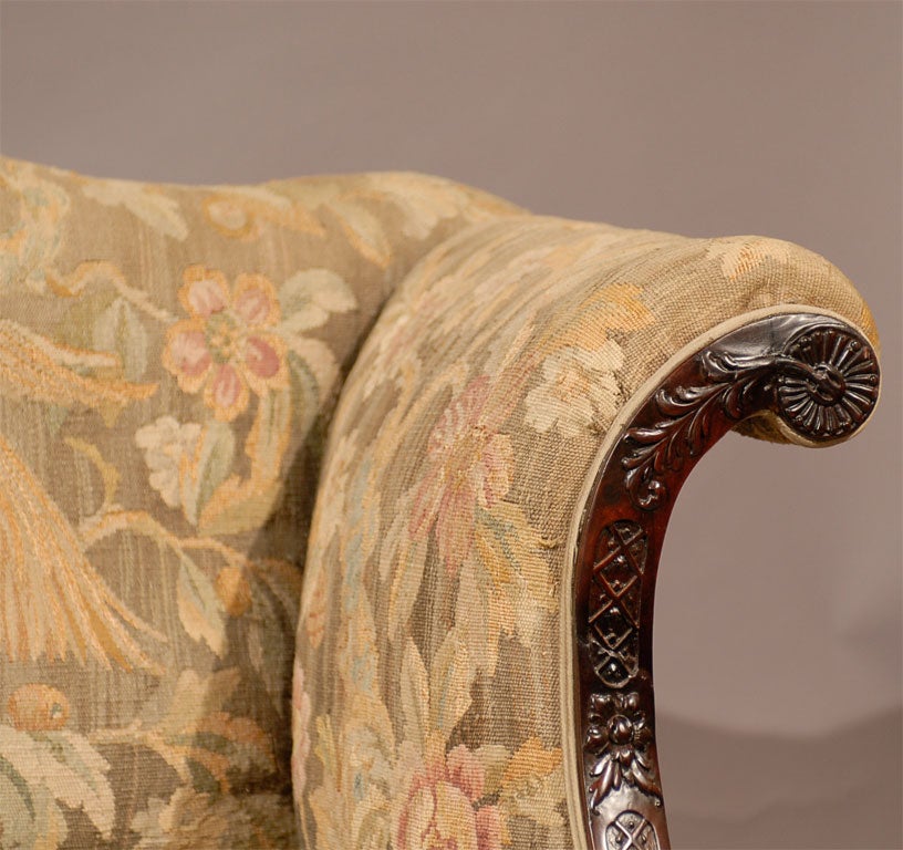 Chippendale Style Mahogany Camelback Sofa ca. 1890 1