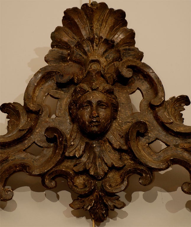 18th Century Pair of 18th century Italian Silvered Wood Carvings, ca. 1760