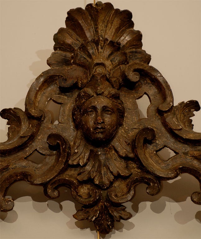 18th Century Pair of 18th century Italian Silvered Wood Carvings, ca. 1760 For Sale