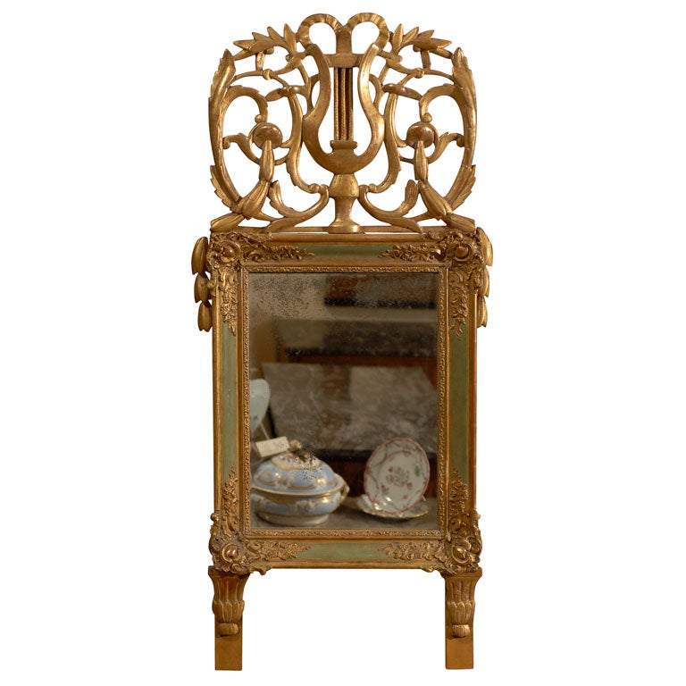 Early 19th Century Restoration Painted and Parcel Gilt Mirror, France ca. 1830