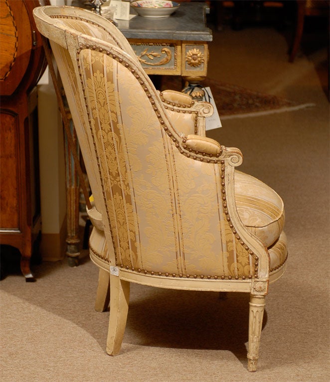 Louis XVI Period Bergere in Painted Finish, France ca. 1790 5
