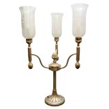 Retro silverplated single stunning  fixture with etched glass globes