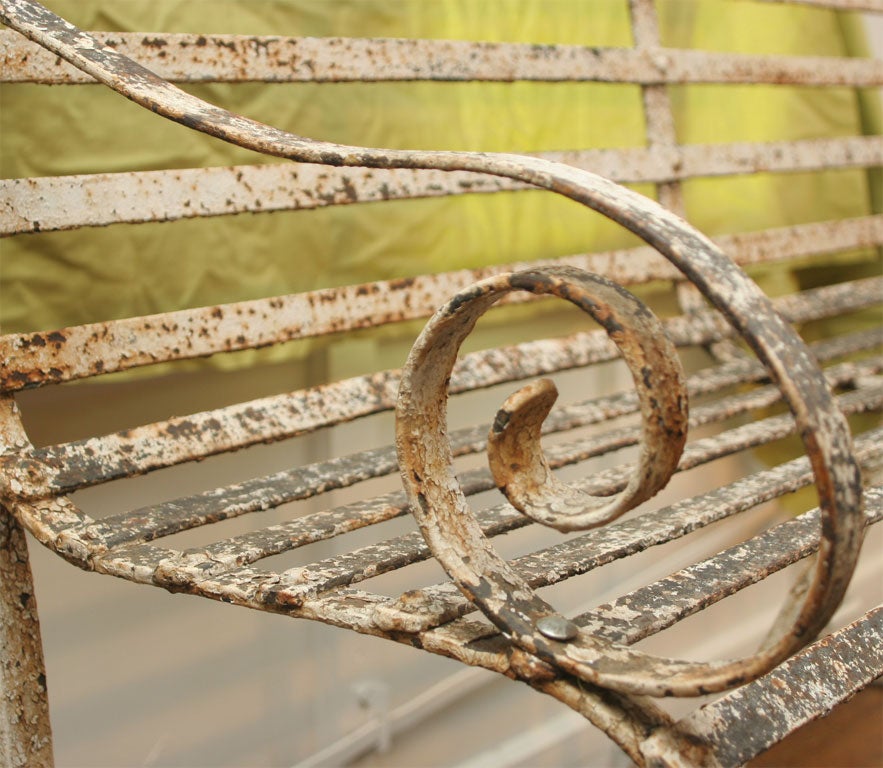 Classic Wrought Iron Garden Bench For Sale at 1stdibs