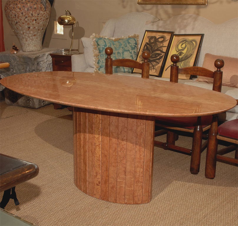 Oval marble table