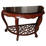 Chinese Lacquered Demi Lune Table