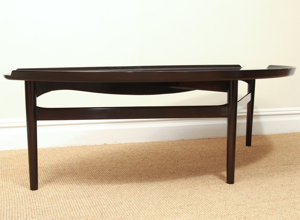 A Finn Juhl for Baker Curve Shaped Wooden Coffee Table.