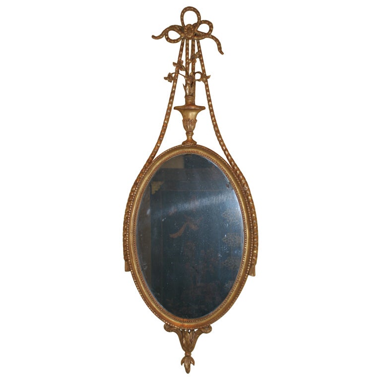 Adam Period Carved Giltwood Neoclassical Mirror. English, Circa 1775 For Sale