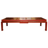 Chinese Red Lacquer Panel Coffee Table