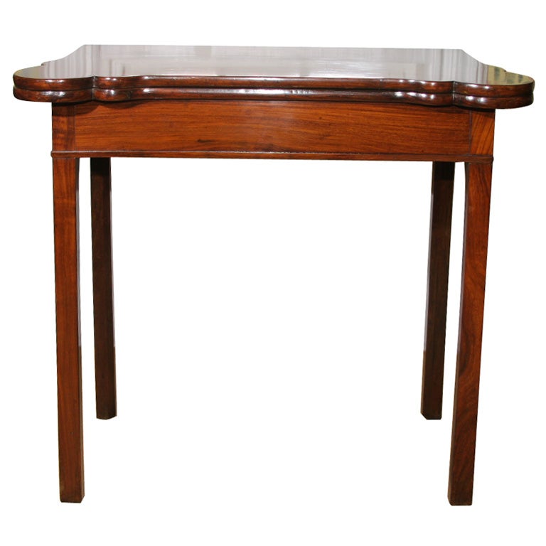 AngloIndian Figured Padouk Wood Concertina Card Table, circa 1740 For