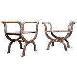 Pair of Curule-Form Benches