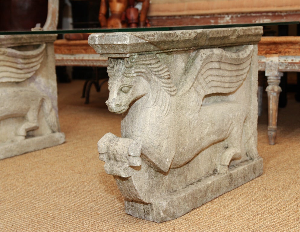 Stone Sphinx Coffee Table For Sale at 1stDibs