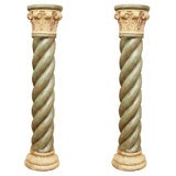 Pair of Early 20th Century French Barley Twist Column Pedestals