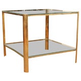 20th Century French Brass and Glass Side Table