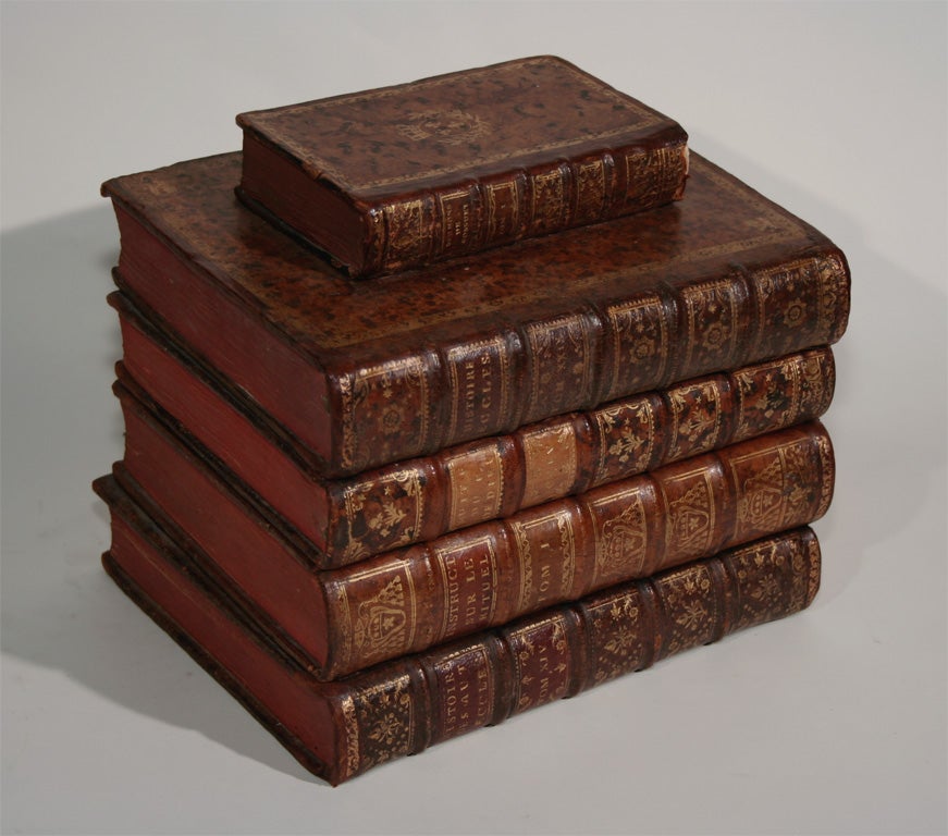 An Early 20th Century Faux Book Box with Interior Bar Set 4