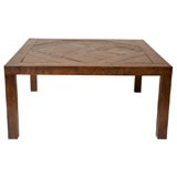 A French Oak Parquetry Coffee Table with Modern Elements