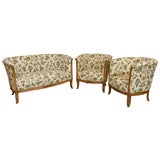Antique A French Deco Carved Birch Living room Suite