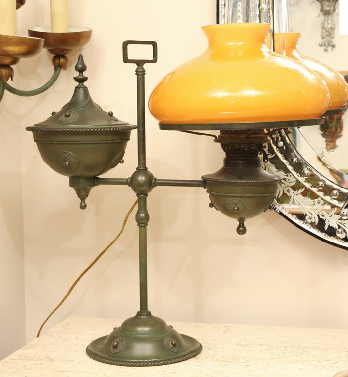 20th Century American Arts& Crafts Tiffany Style Student Lamp