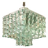 Square beveled glass ceiling fixture