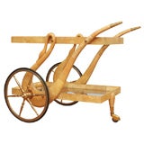 Goatskin trolley with brass detail by Aldo Tura