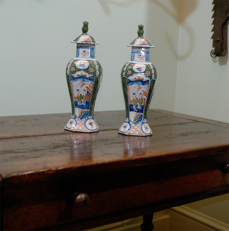 Pair of Delft Vases