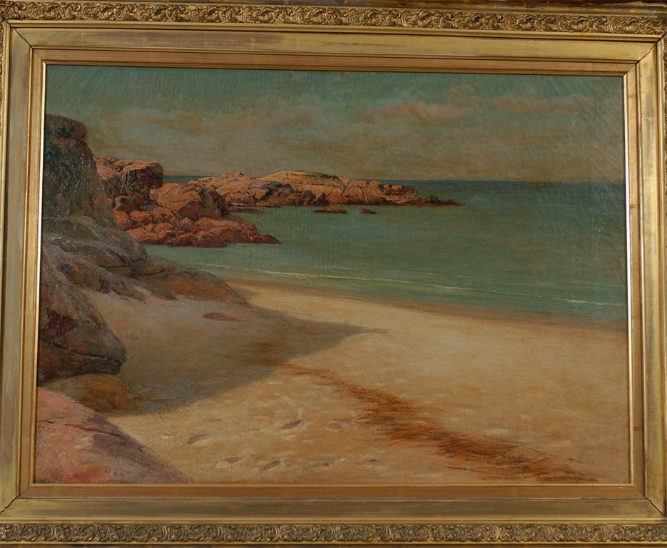 20th Century Amagansett Coastal Painting by American Artist in Gilt Frame