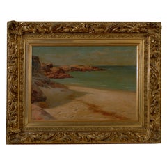 Amagansett Coastal Painting by American Artist in Gilt Frame