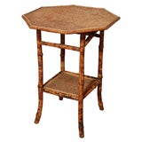 19th Century English Bamboo and Rattan Octagonal Table