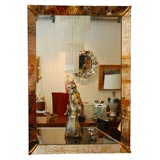 LARGE MIRROR WITH GOLD VEINED FRAME
